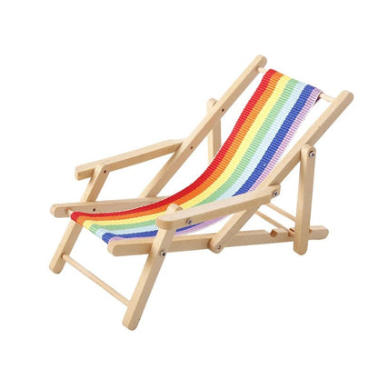 1:12 Dollhouse Mini Foldable Beach Chair Lounge Chair Model Dollhouse Furniture Decoration Micro Scene Construction Props - Avero