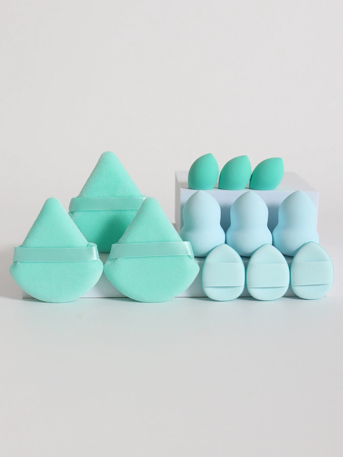 12 - Piece All - Purpose Makeup Sponge Set, Made of 3 Loose Powder Puffs, 3 Mini Air Cushion Puffs, 3 Beauty Eggs and 3 Mini Beauty - Avero