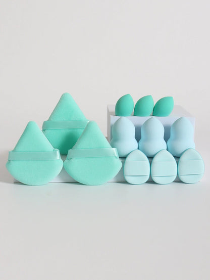 12 - Piece All - Purpose Makeup Sponge Set, Made of 3 Loose Powder Puffs, 3 Mini Air Cushion Puffs, 3 Beauty Eggs and 3 Mini Beauty - Avero