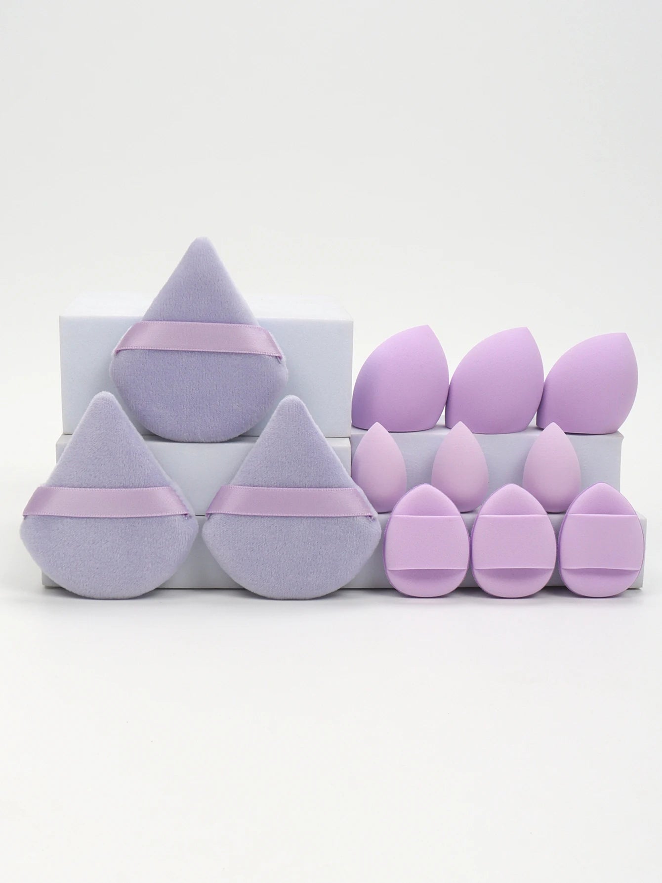 12 - Piece All - Purpose Makeup Sponge Set, Made of 3 Loose Powder Puffs, 3 Mini Air Cushion Puffs, 3 Beauty Eggs and 3 Mini Beauty - Avero