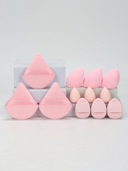 12 - Piece All - Purpose Makeup Sponge Set, Made of 3 Loose Powder Puffs, 3 Mini Air Cushion Puffs, 3 Beauty Eggs and 3 Mini Beauty - Avero