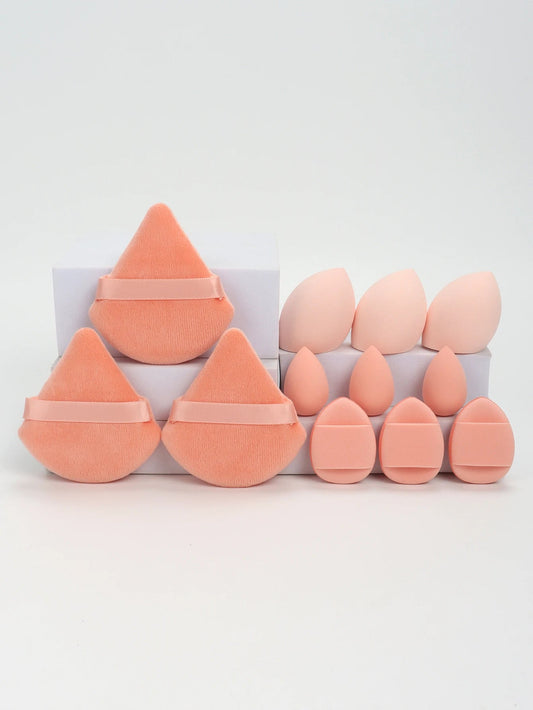 12 - Piece All - Purpose Makeup Sponge Set, Made of 3 Loose Powder Puffs, 3 Mini Air Cushion Puffs, 3 Beauty Eggs and 3 Mini Beauty - Avero