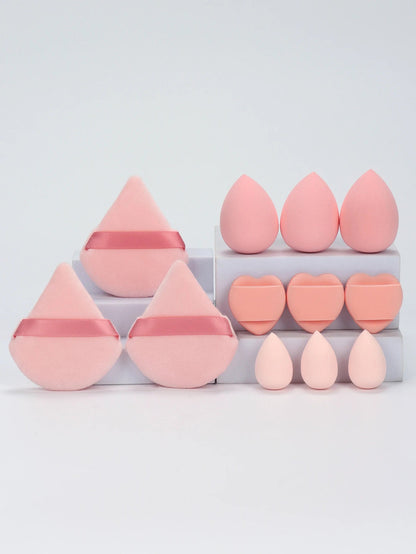 12 - Piece All - Purpose Makeup Sponge Set, Made of 3 Loose Powder Puffs, 3 Mini Air Cushion Puffs, 3 Beauty Eggs and 3 Mini Beauty - Avero
