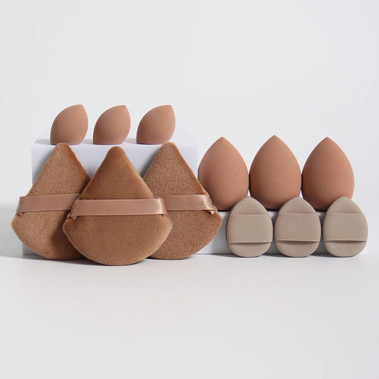 12 - Piece All - Purpose Makeup Sponge Set, Made of 3 Loose Powder Puffs, 3 Mini Air Cushion Puffs, 3 Beauty Eggs and 3 Mini Beauty - Avero