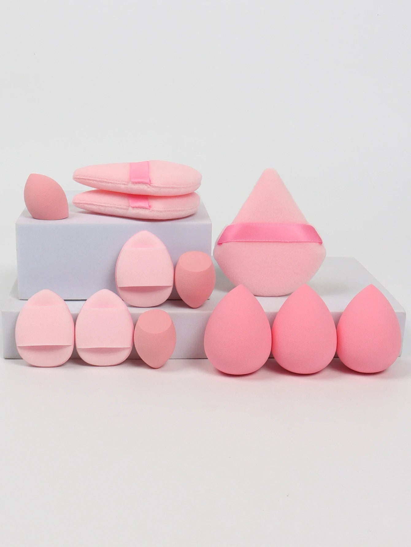 12 - Piece All - Purpose Makeup Sponge Set, Made of 3 Loose Powder Puffs, 3 Mini Air Cushion Puffs, 3 Beauty Eggs and 3 Mini Beauty - Avero