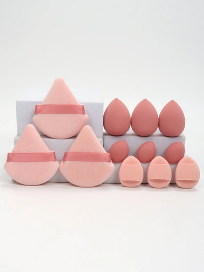 12 - Piece All - Purpose Makeup Sponge Set, Made of 3 Loose Powder Puffs, 3 Mini Air Cushion Puffs, 3 Beauty Eggs and 3 Mini Beauty - Avero
