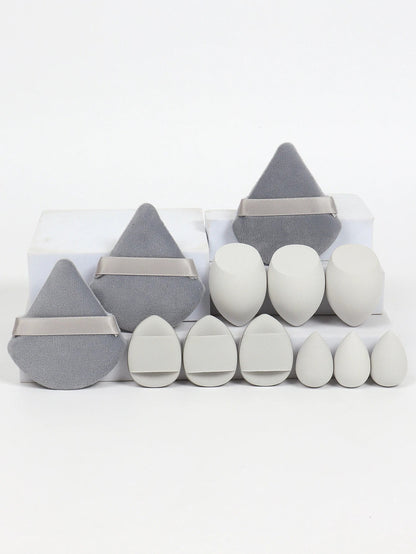 12 - Piece All - Purpose Makeup Sponge Set, Made of 3 Loose Powder Puffs, 3 Mini Air Cushion Puffs, 3 Beauty Eggs and 3 Mini Beauty - Avero