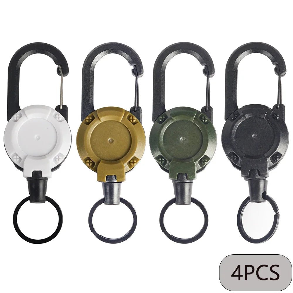 1/2/4pcs Extendable Retractable Holders Keychain Badge Reels Heavy Duty Clip With Carabiner Key Chain For Men Outdoor Bags - Avero