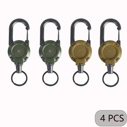1/2/4pcs Extendable Retractable Holders Keychain Badge Reels Heavy Duty Clip With Carabiner Key Chain For Men Outdoor Bags - Avero