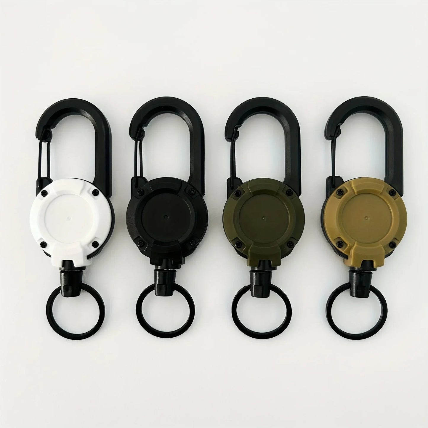 1/2/4pcs Extendable Retractable Holders Keychain Badge Reels Heavy Duty Clip With Carabiner Key Chain For Men Outdoor Bags - Avero