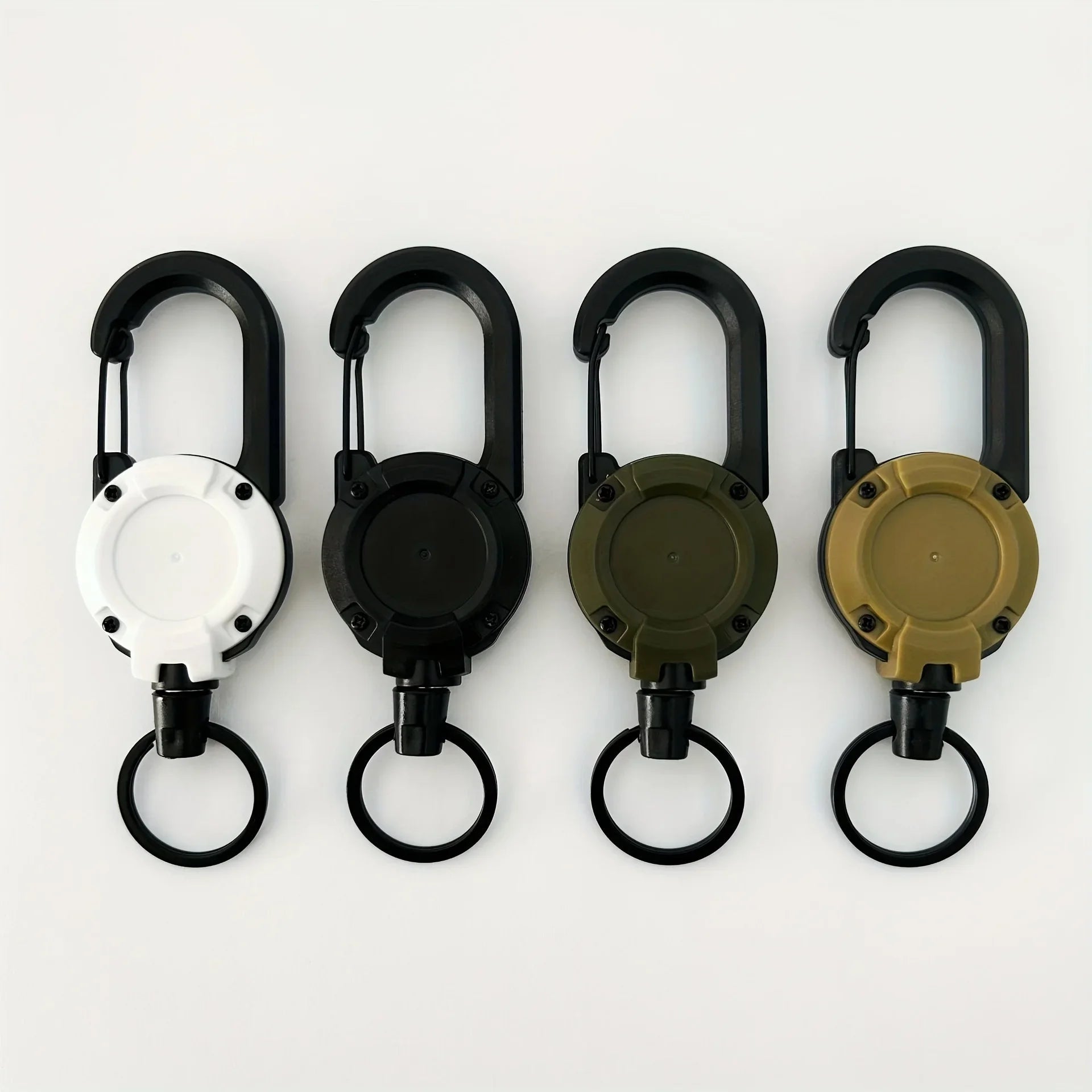 1/2/4pcs Extendable Retractable Holders Keychain Badge Reels Heavy Duty Clip With Carabiner Key Chain For Men Outdoor Bags - Avero