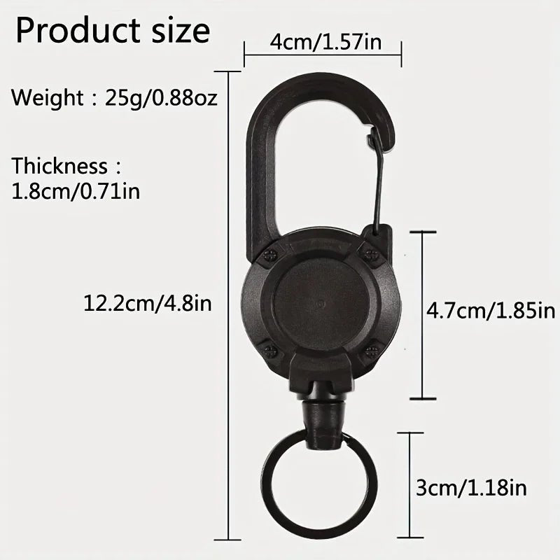 1/2/4pcs Extendable Retractable Holders Keychain Badge Reels Heavy Duty Clip With Carabiner Key Chain For Men Outdoor Bags - Avero