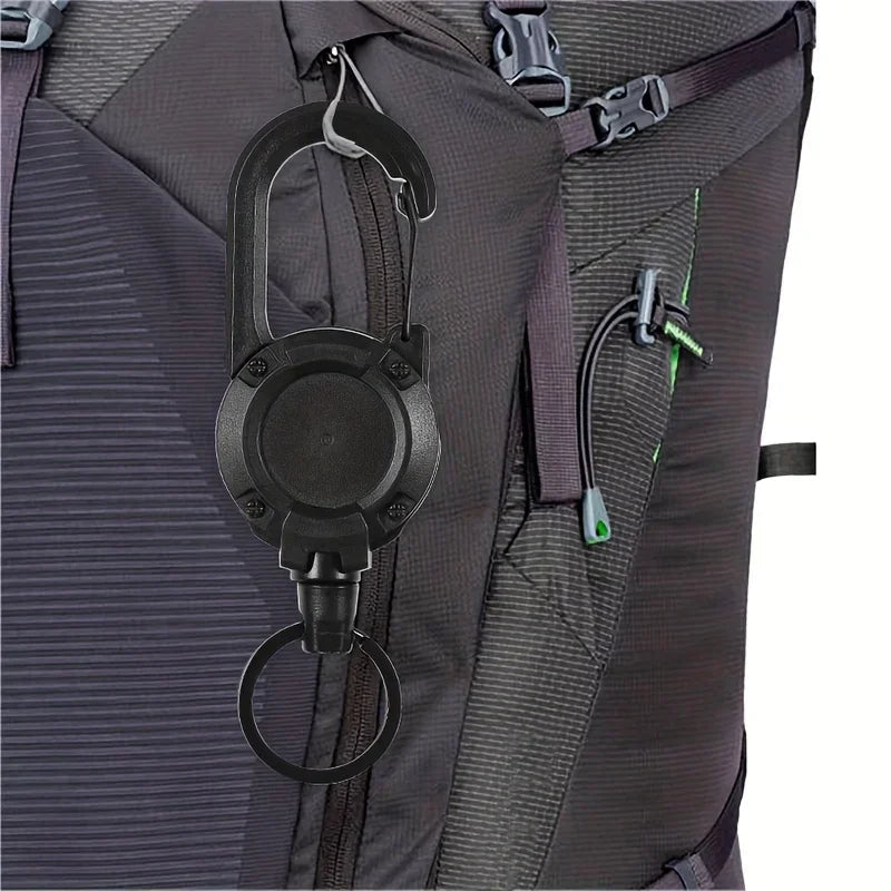 1/2/4pcs Extendable Retractable Holders Keychain Badge Reels Heavy Duty Clip With Carabiner Key Chain For Men Outdoor Bags - Avero