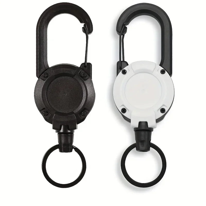 1/2/4pcs Extendable Retractable Holders Keychain Badge Reels Heavy Duty Clip With Carabiner Key Chain For Men Outdoor Bags - Avero