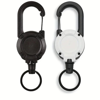 1/2/4pcs Extendable Retractable Holders Keychain Badge Reels Heavy Duty Clip With Carabiner Key Chain For Men Outdoor Bags - Avero