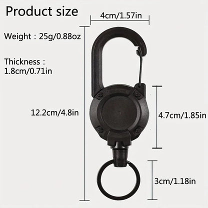 1/2/4pcs Extendable Retractable Holders Keychain Badge Reels Heavy Duty Clip With Carabiner Key Chain For Men Outdoor Bags - Avero