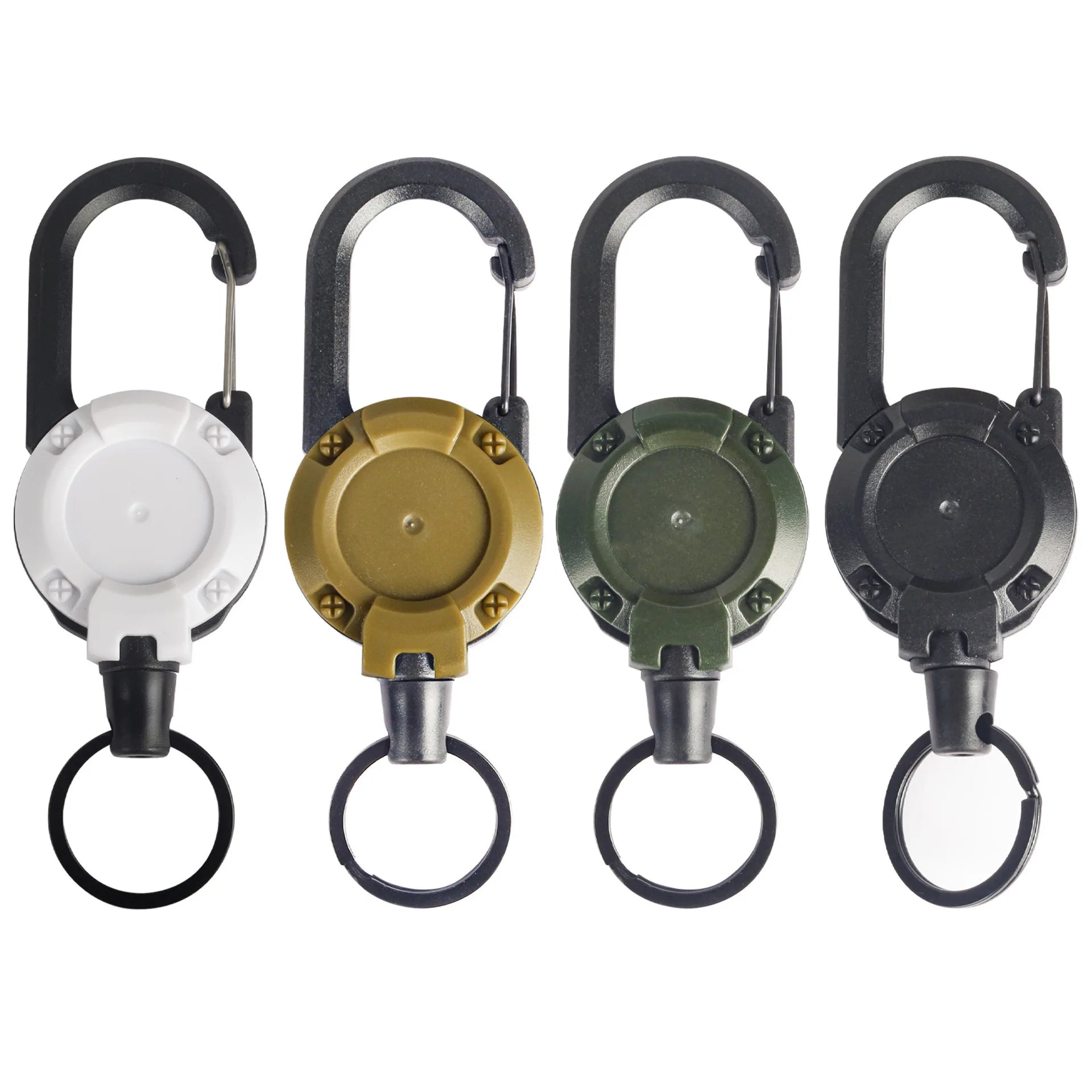 1/2/4pcs Extendable Retractable Holders Keychain Badge Reels Heavy Duty Clip With Carabiner Key Chain For Men Outdoor Bags - Avero