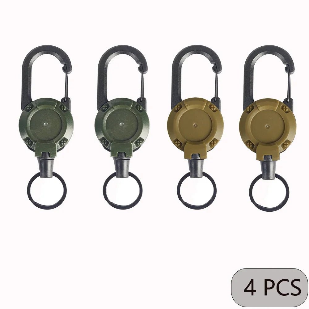1/2/4pcs Extendable Retractable Holders Keychain Badge Reels Heavy Duty Clip With Carabiner Key Chain For Men Outdoor Bags - Avero