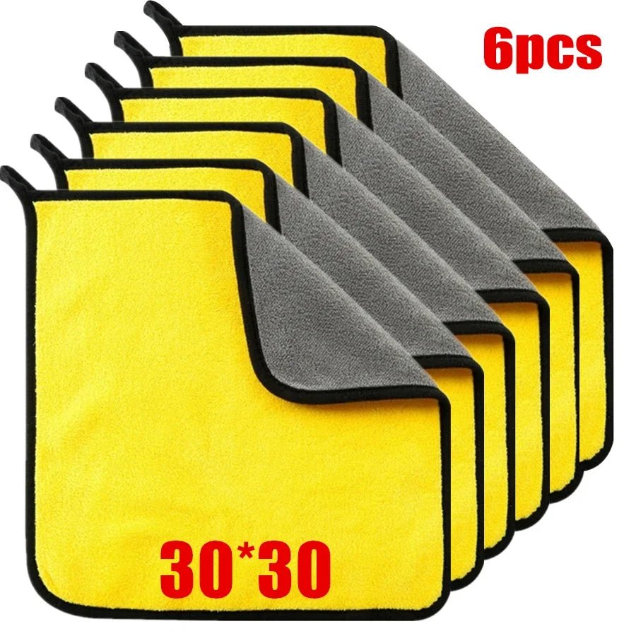1/2/6pcs Microfiber Cleaning Towel Car Cleaning Cloths Professional Detailing Car Drying Microfiber Towel Wash Towel Accessories - Avero