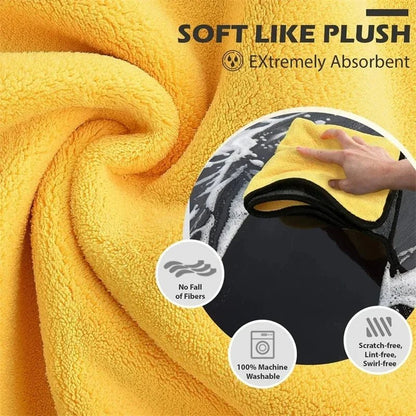 1/2/6pcs Microfiber Cleaning Towel Car Cleaning Cloths Professional Detailing Car Drying Microfiber Towel Wash Towel Accessories - Avero