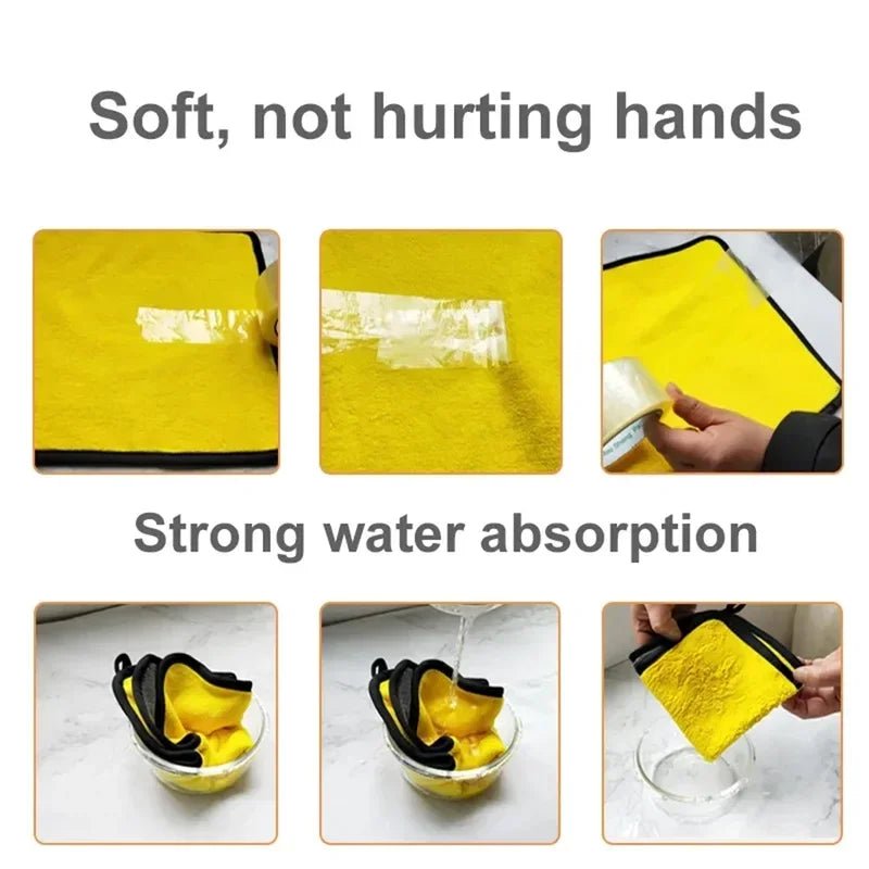 1/2/6pcs Microfiber Cleaning Towel Car Cleaning Cloths Professional Detailing Car Drying Microfiber Towel Wash Towel Accessories - Avero