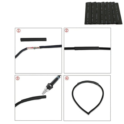 127Pcs Heat Shrink Tube Sleeving Tubing Assortment Kit Electrical Connection Electrical Wire Wrap Cable Waterproof Shrinkage 2:1 - Avero