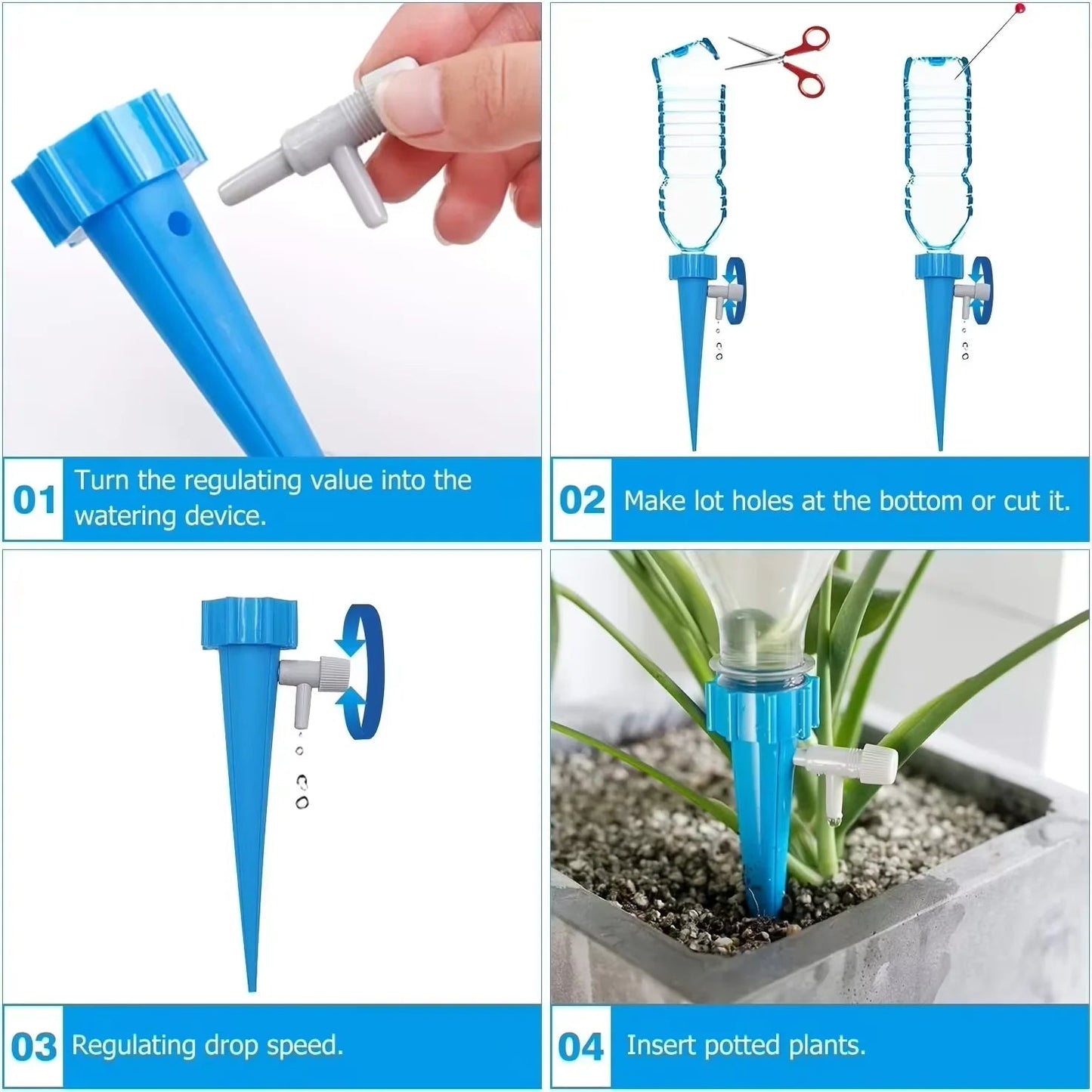 12Pcs Creative Indoor Plant Watering Device Self - Watering Kits Automatic Plant Garden Gadgets Waterers Drip Irrigation - Avero