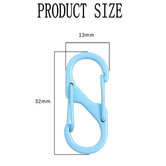 12Pcs Zipper Clip S Carabiner Clips Small Alloy Snap Hook Anti Theft Mini Dual Wire Gate Interlocking Keychain Clip Attachment - Avero