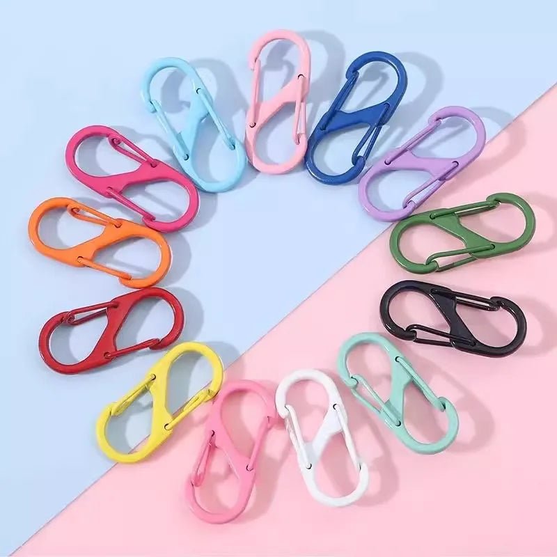 12Pcs Zipper Clip S Carabiner Clips Small Alloy Snap Hook Anti Theft Mini Dual Wire Gate Interlocking Keychain Clip Attachment - Avero