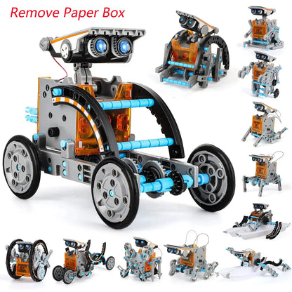 13 in 1 Solar Powered Robot Science Kit DIY Building Blocks Gift for Kids Electronic DIYs Creative Educational Assembly Toys - Avero