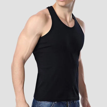 1/3 Pack Four Seasons Men's Cotton Joker Vest Teenagers Simple Fit Sports Fitness T-shirt Middle - aged Casual Sleeveless T-shirt - Avero