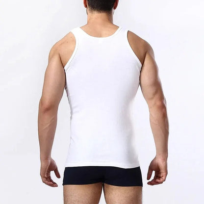 1/3 Pack Four Seasons Men's Cotton Joker Vest Teenagers Simple Fit Sports Fitness T-shirt Middle - aged Casual Sleeveless T-shirt - Avero