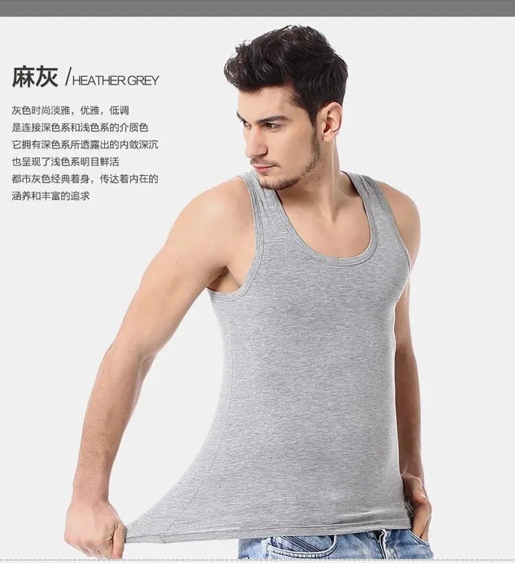 1/3 Pack Four Seasons Men's Cotton Joker Vest Teenagers Simple Fit Sports Fitness T-shirt Middle - aged Casual Sleeveless T-shirt - Avero