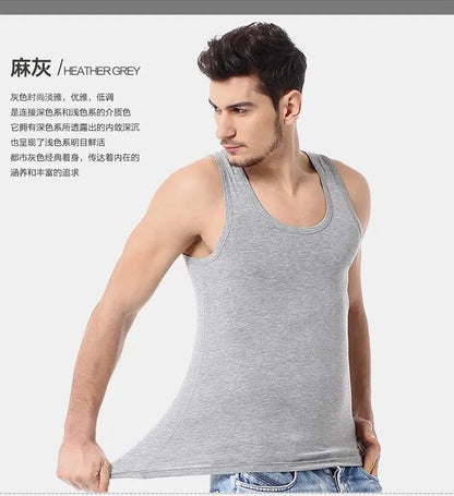 1/3 Pack Four Seasons Men's Cotton Joker Vest Teenagers Simple Fit Sports Fitness T-shirt Middle - aged Casual Sleeveless T-shirt - Avero