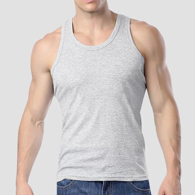 1/3 Pack Four Seasons Men's Cotton Joker Vest Teenagers Simple Fit Sports Fitness T-shirt Middle - aged Casual Sleeveless T-shirt - Avero