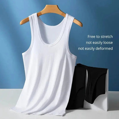 1/3 Pack Four Seasons Men's Cotton Joker Vest Teenagers Simple Fit Sports Fitness T-shirt Middle - aged Casual Sleeveless T-shirt - Avero