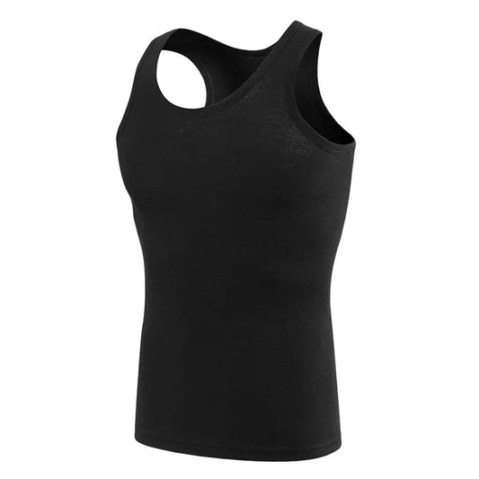 1/3 Pack Four Seasons Men's Cotton Joker Vest Teenagers Simple Fit Sports Fitness T-shirt Middle - aged Casual Sleeveless T-shirt - Avero