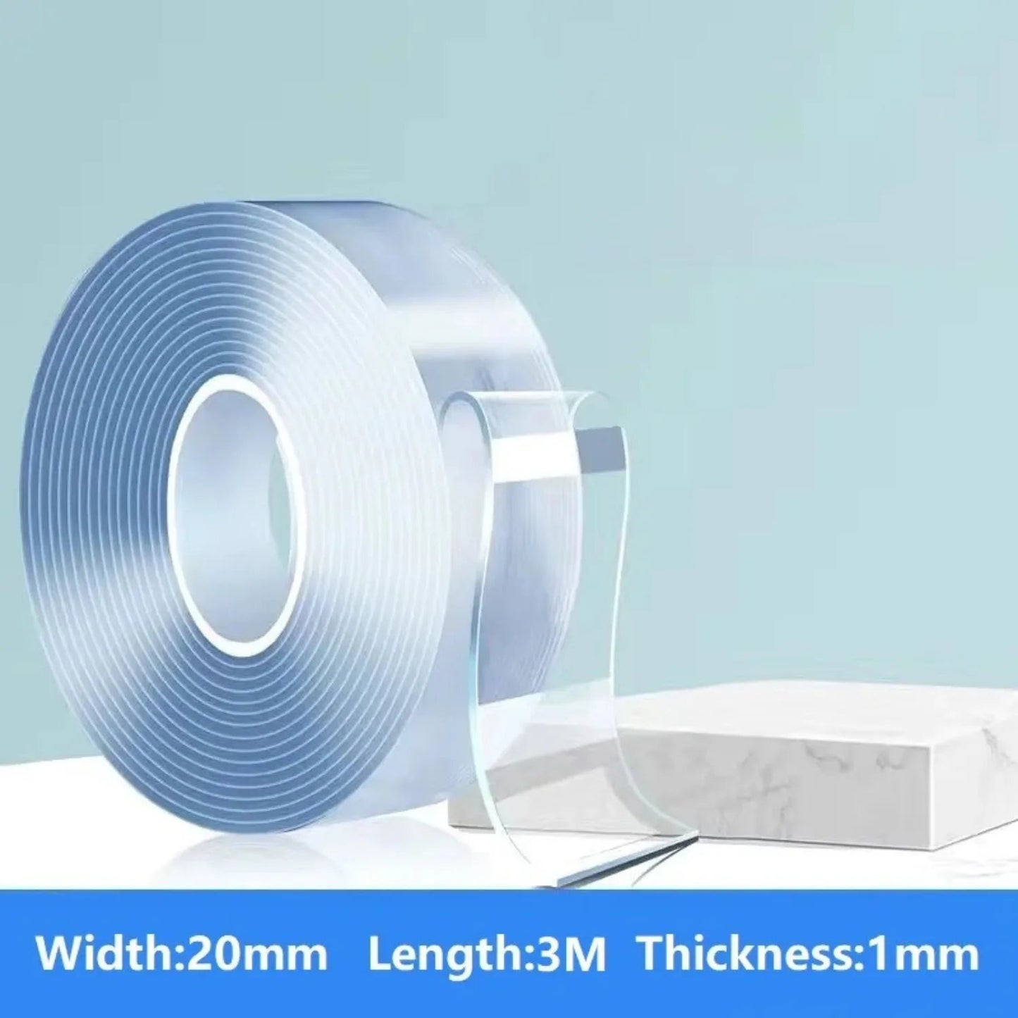 1/3/5M Double Sided Tape Transparent Acrylic Reusable Waterproof Adhesive Tracsless Tape Gadget Doble Cara Nano Tapes - Avero