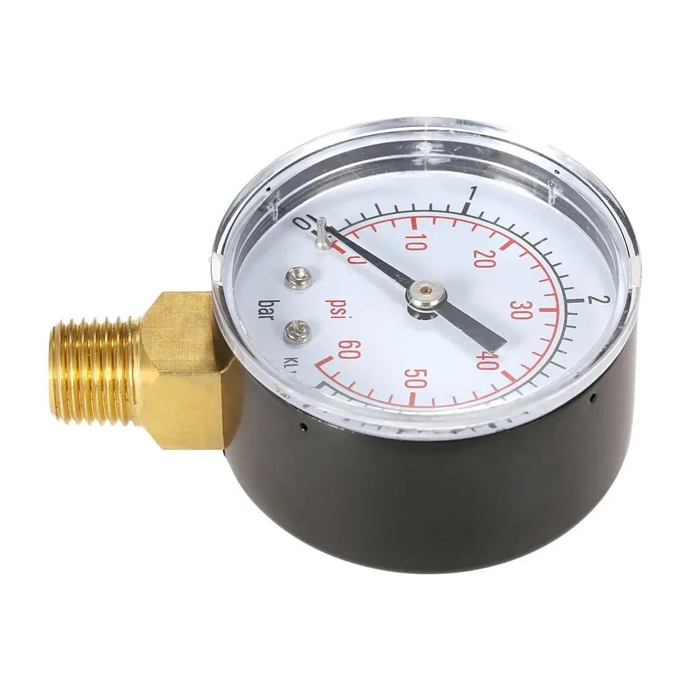 1/4" NPT Thread 50mm 0~60psi 0~4bar Pool Filter Water Pressure Dial Hydraulic Pressure Gauge Meter Manometer - Avero