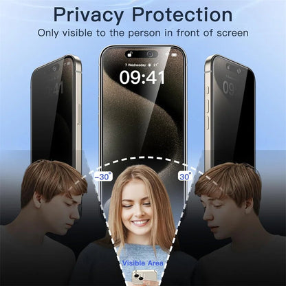 1~4PCS Anti - Spy Glass For iPhone 16 15 14 13 Pro Max Privacy Screen Protectors & Camera Protection Film For iPhone15 12 11 Pro - Avero