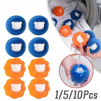 1/5/10PCS Laundry Ball Kit Reusable Washing Machine Hair Remover Ball Cleaning Lint Fuzz Pet Hairs Clothes Household Product - Avero