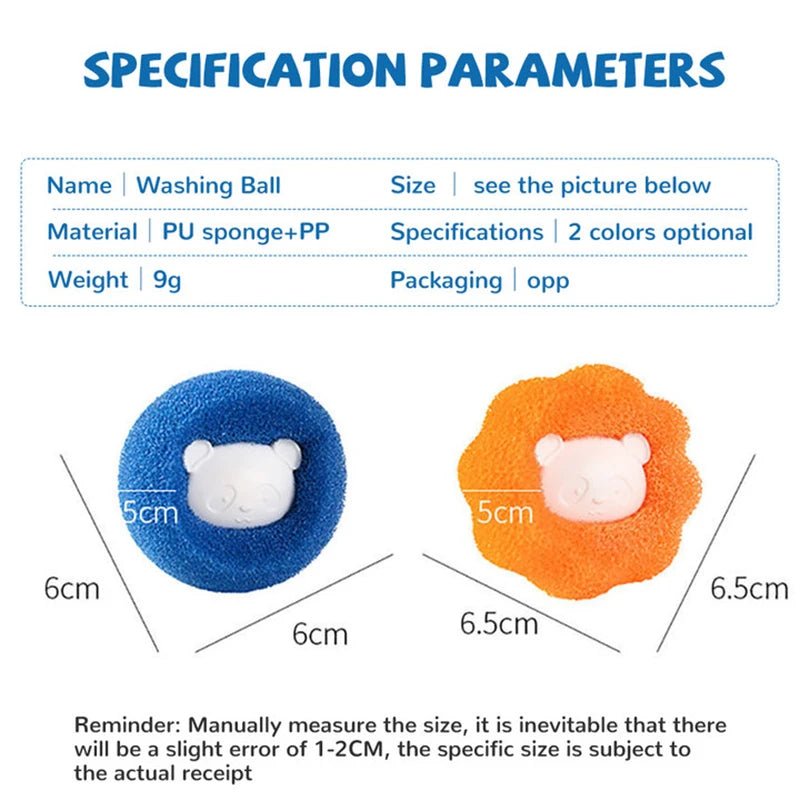 1/5/10PCS Laundry Ball Kit Reusable Washing Machine Hair Remover Ball Cleaning Lint Fuzz Pet Hairs Clothes Household Product - Avero