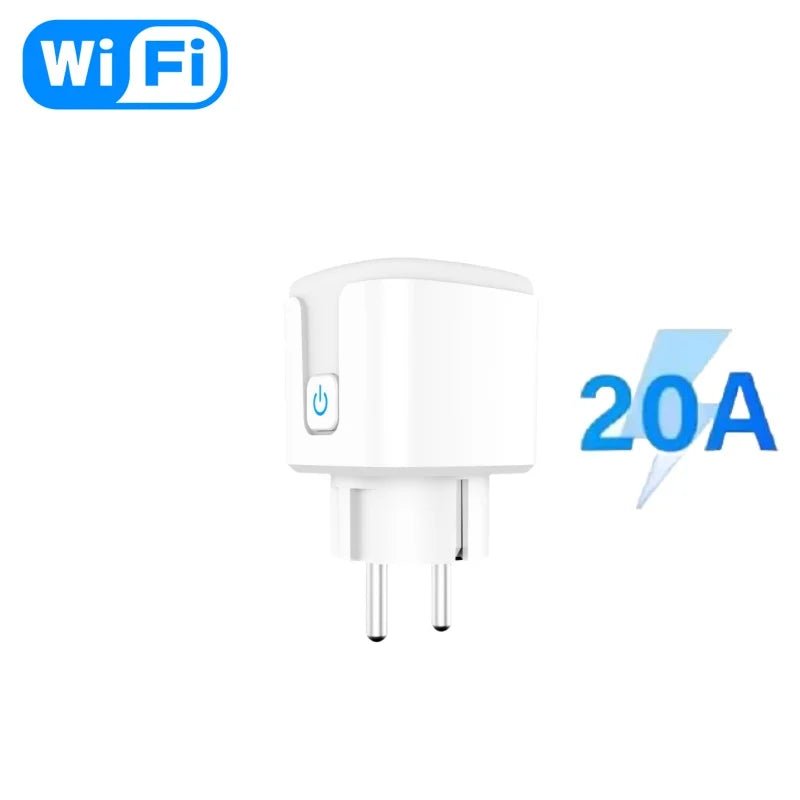 16A/20A Tuya EU WiFi Smart Plug Socket with Power Monitoring Voice Control AC 100 - 240V Compatible with Alexa Google Assistant - Avero