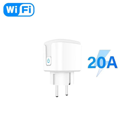 16A/20A Tuya EU WiFi Smart Plug Socket with Power Monitoring Voice Control AC 100 - 240V Compatible with Alexa Google Assistant - Avero
