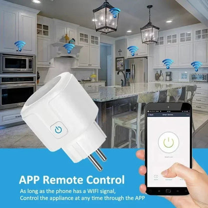 16A/20A Tuya EU WiFi Smart Plug Socket with Power Monitoring Voice Control AC 100 - 240V Compatible with Alexa Google Assistant - Avero