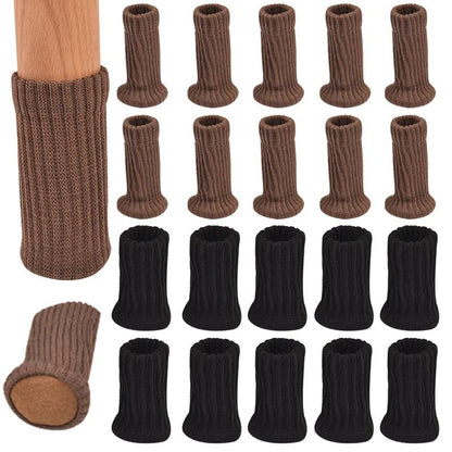 16Pcs Chair Legs Socks Knitted Furniture Feet Floor Protectors Anti - slip Pads Silent Thicken Table Chair Leg Socks Covers - Avero
