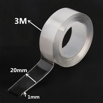 1m 2m 3m 5m Nano Tape Double Sided Tape Transparent Reusable Waterproof Adhesive Strong Tapes Cleanable Kitchen Bathroom Supplie - Avero