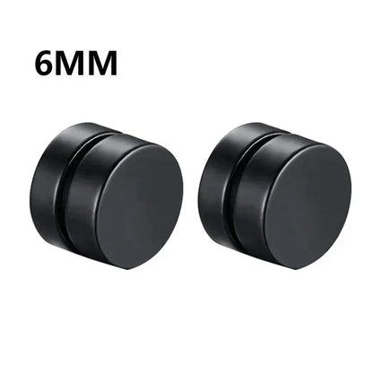 1Pairs Crystal Strong Magnetic Ear Stud Clip Earrings for Men Women, Punk Round Zircon Magnet Earrings Non Piercing Ear Jewelry - Avero