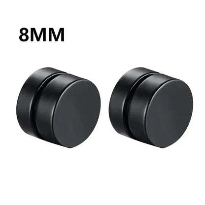 1Pairs Crystal Strong Magnetic Ear Stud Clip Earrings for Men Women, Punk Round Zircon Magnet Earrings Non Piercing Ear Jewelry - Avero