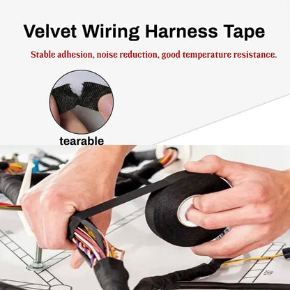 1pc Heat - resistant Adhesive Cloth Fabric Tape For Car Auto Cable Harness Wiring Loom Protection Width 9/15/19/25/32MM Length 15M - Avero